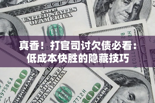 武汉真香！打官司讨欠债必看：低成本快胜的隐藏技巧