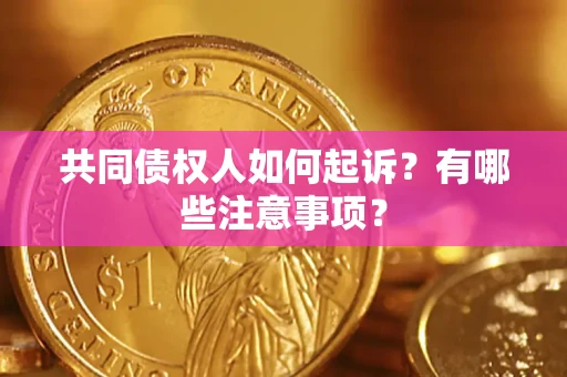 武汉共同债权人如何起诉？有哪些注意事项？