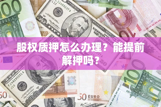 武汉股权质押怎么办理？能提前解押吗？